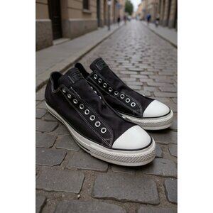 Converse Chuck Taylor Low Top Slip on Black Mens Size 13 Women’s 15 EUC